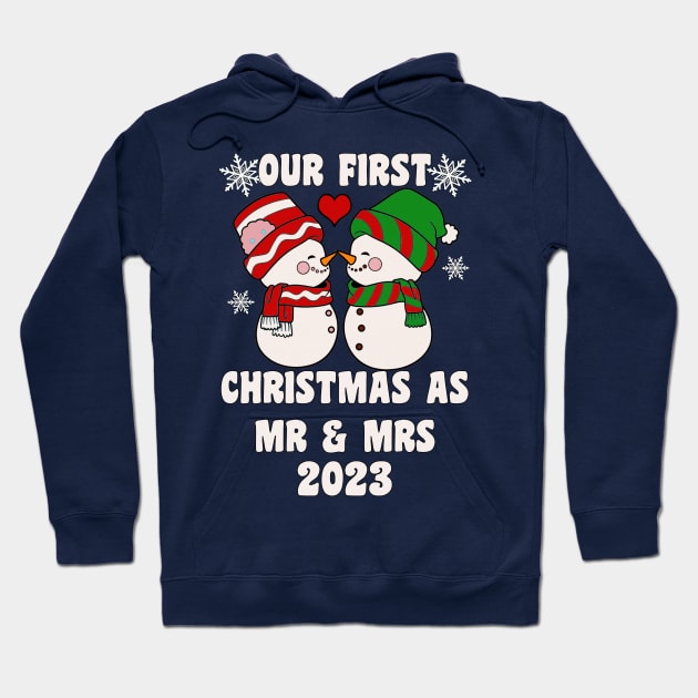 Our First Christmas as Mr & Mrs 2023 Hoodie by tamdevo1